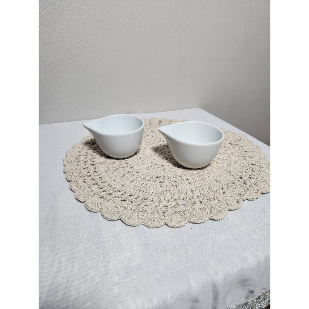 Great Gatherings White Ceramic Katakuchi spouted small Bowl Set of 2